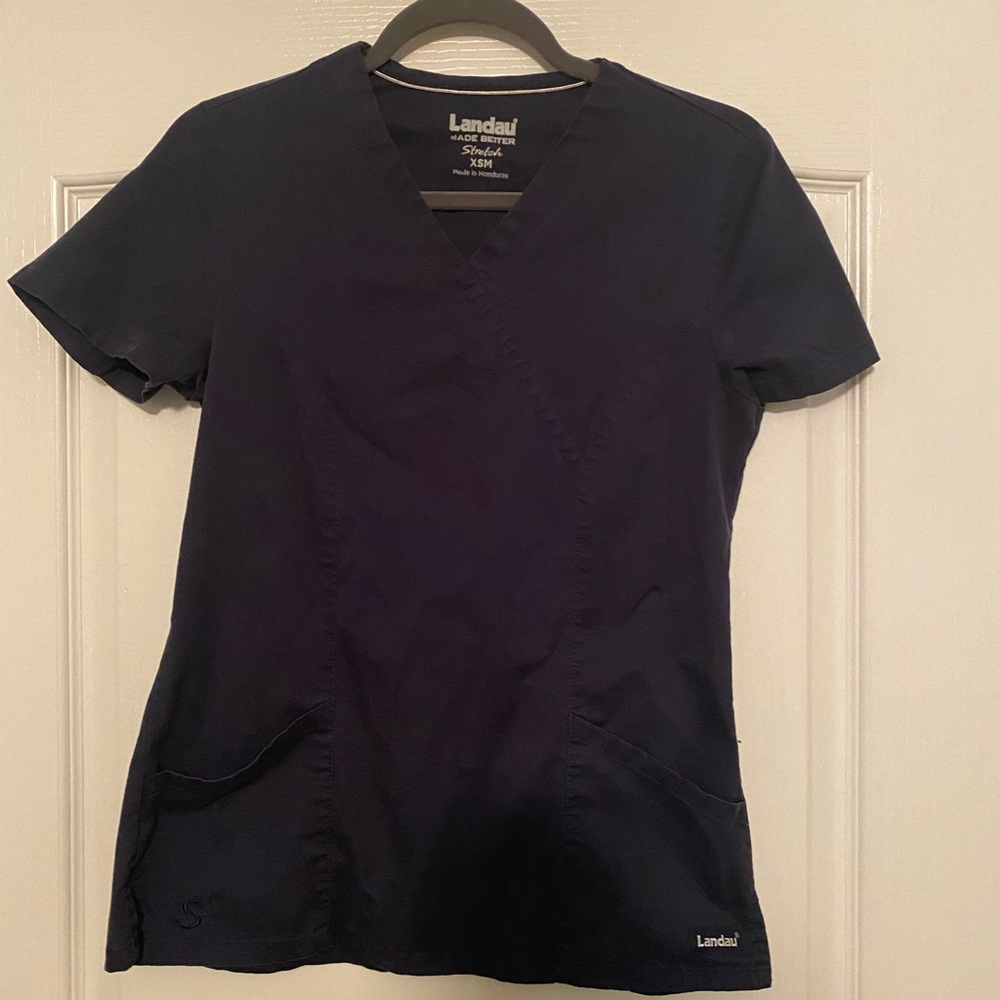 Landau Navy Scrub Top AND Pant